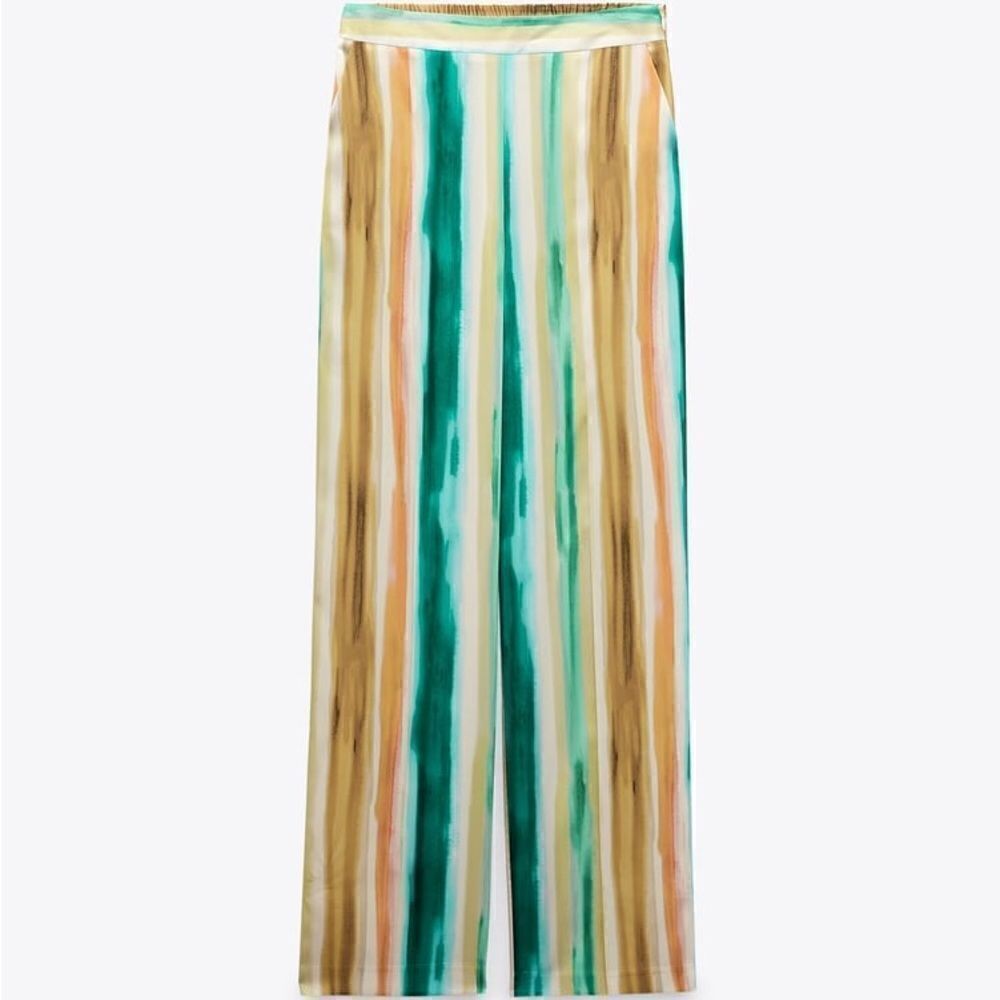 Zara STRIPED PRINT STRAIGHT CUT PANTS
MULTICOLORED - Picture 6 of 6